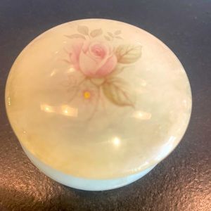 vintage Alabaster Trinket box Floral Trinket Jewelry Box Stash made in Italy
